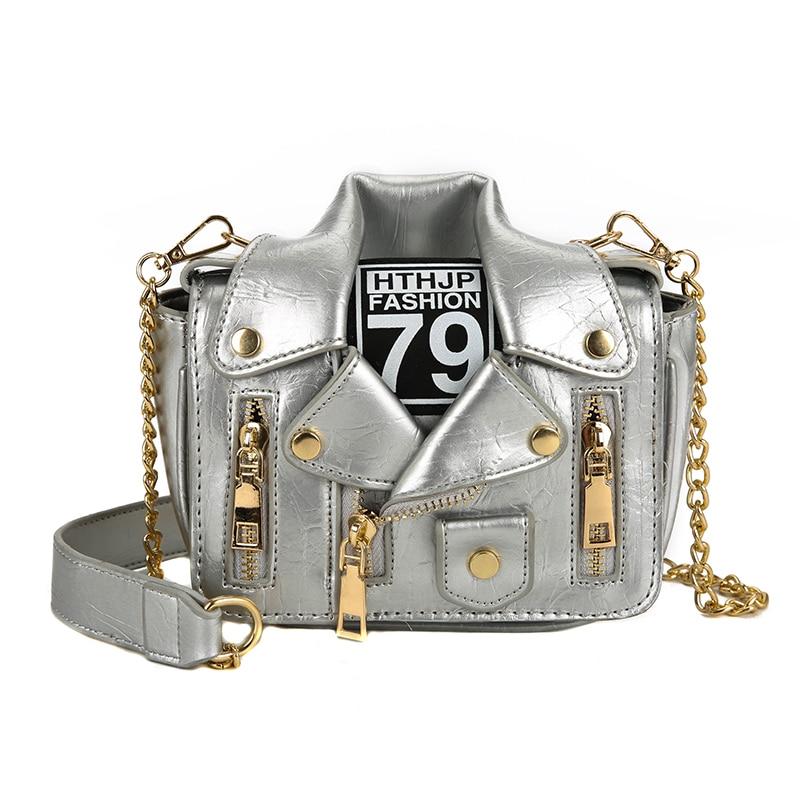 Bags For Women Fashion Leather Jacket Shape Handbags Messenger Pack