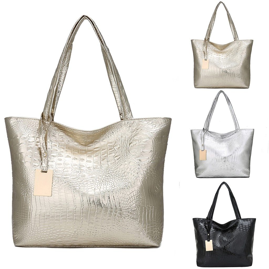 Fashion Alligator Solid Large Capacity Bags for women Shoulder Tote Handbag