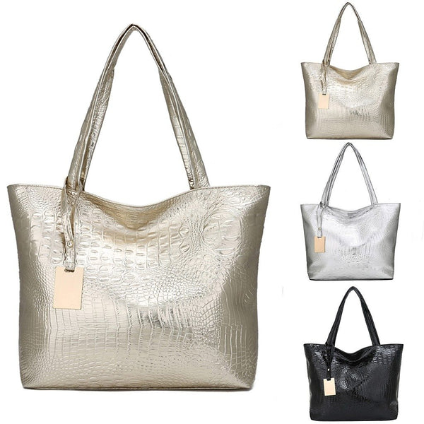 Fashion Alligator Solid Large Capacity Bags for women Shoulder Tote Handbag