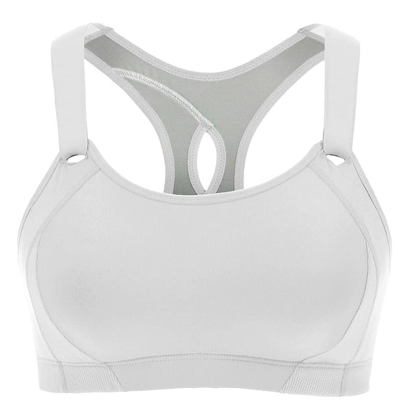 Women's Seamless High Impact Quick Drying Full Coverage Padded Sports Bra White