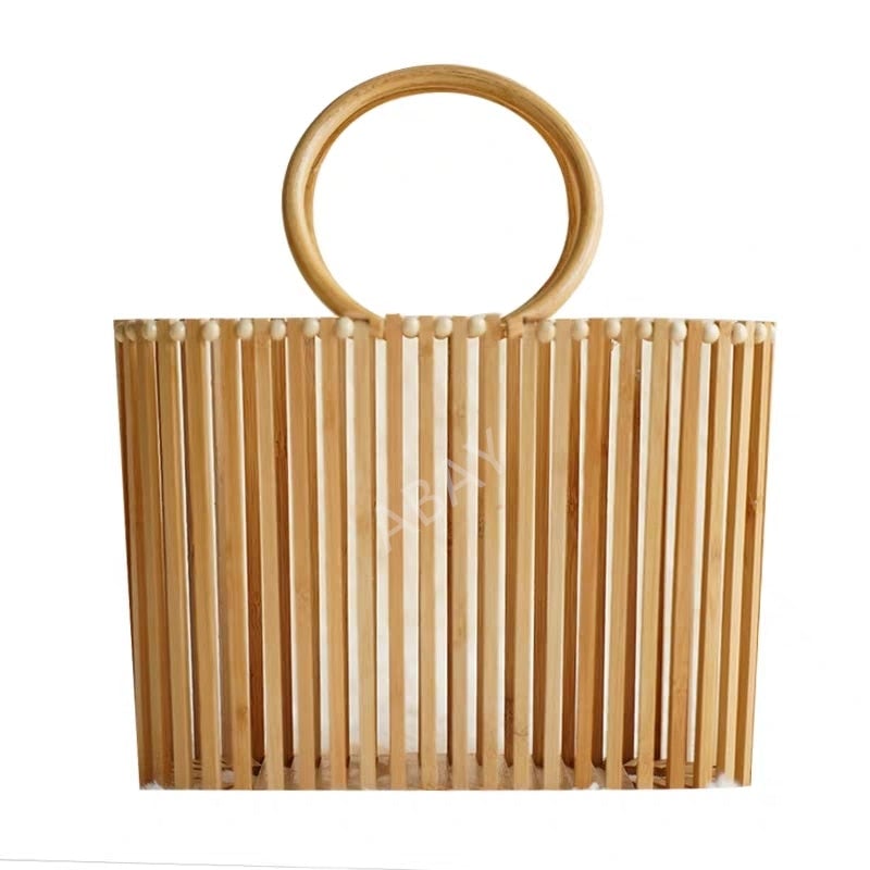 new women's bamboo handbag Bohemia holiday beach bag women's hollow woven rattan bag Main image