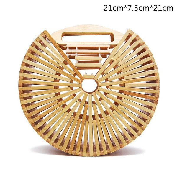 new women's bamboo handbag Bohemia holiday beach bag women's hollow woven rattan bag