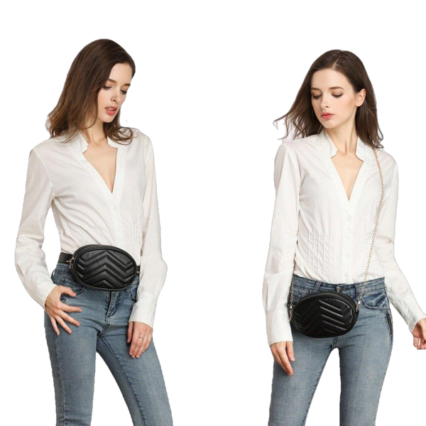 Bags for Women Pack Waist Round Belt Luxury Leather Chest Handbag