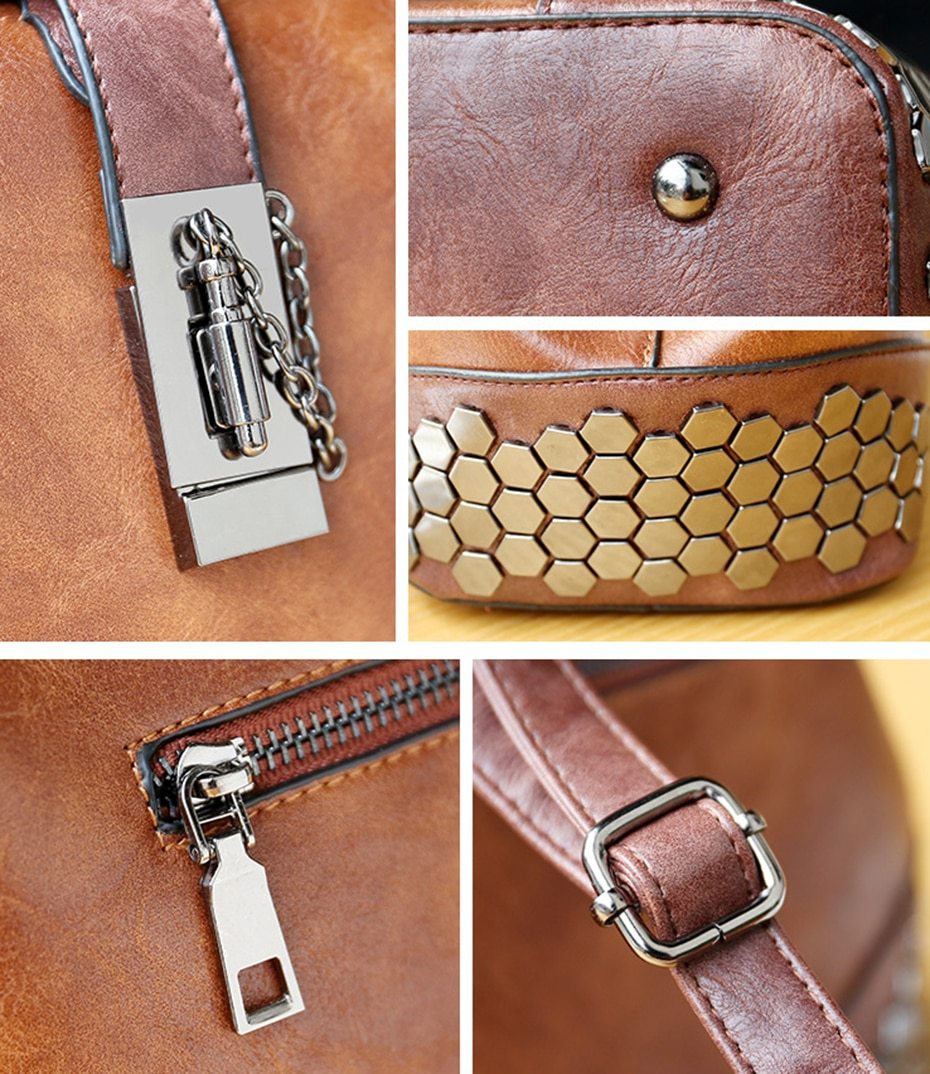 Women Handbag Leather Small Doctor Crossbody Handbag