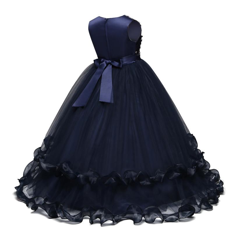 Girls' Embroidered Formal Ball Gown for Weddings & Parties