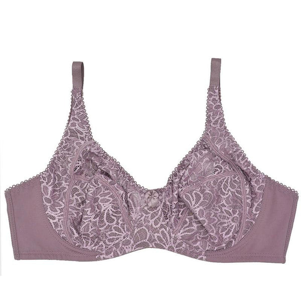 Womens Lager Bosom Perspective Lace Bras Underwired Sexy Lingerie Embroidery Floral Bralette
