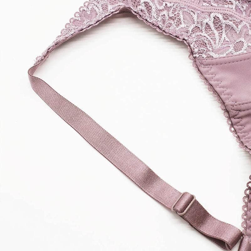 Womens Lager Bosom Perspective Lace Bras Underwired Sexy Lingerie Embroidery Floral Bralette