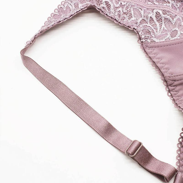 Womens Lager Bosom Perspective Lace Bras Underwired Sexy Lingerie Embroidery Floral Bralette
