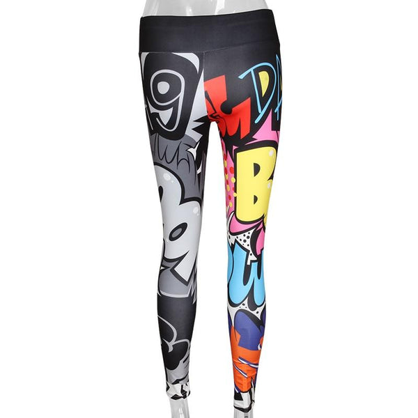 Women Digital Printing Workout Leggings High Waist Push Up