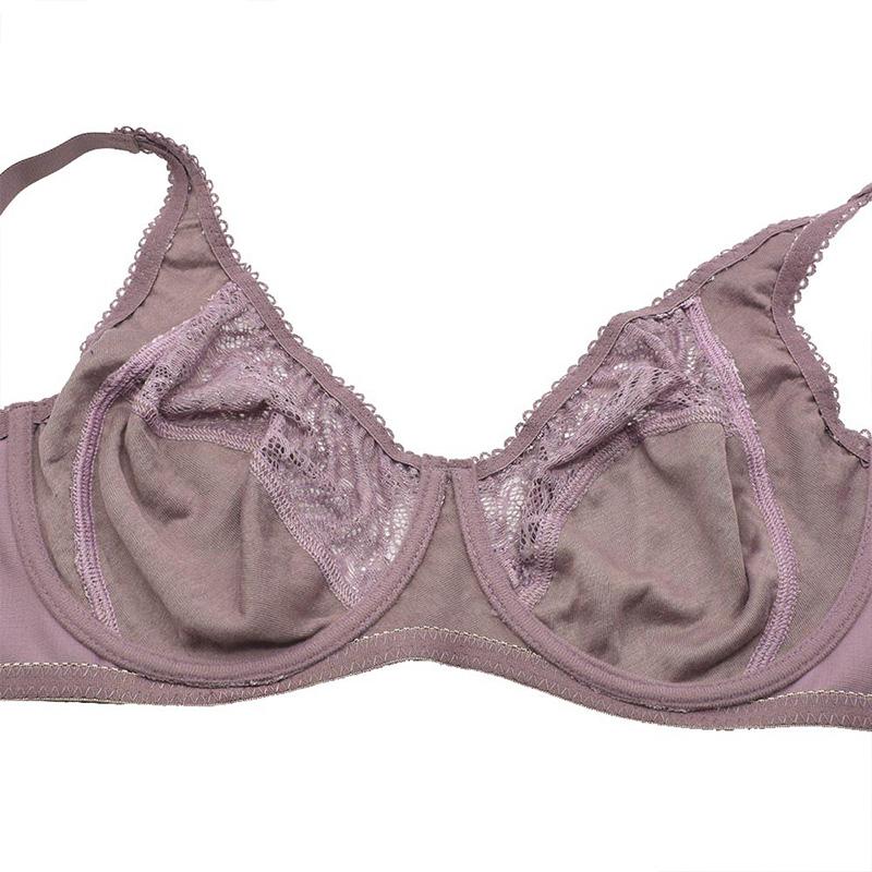 Womens Lager Bosom Perspective Lace Bras Underwired Sexy Lingerie Embroidery Floral Bralette