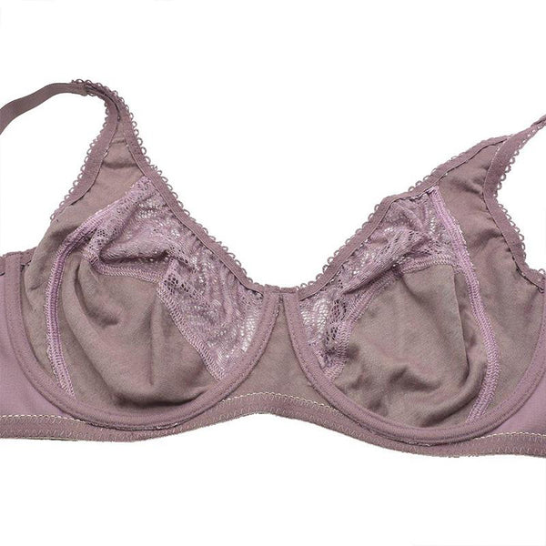 Womens Lager Bosom Perspective Lace Bras Underwired Sexy Lingerie Embroidery Floral Bralette