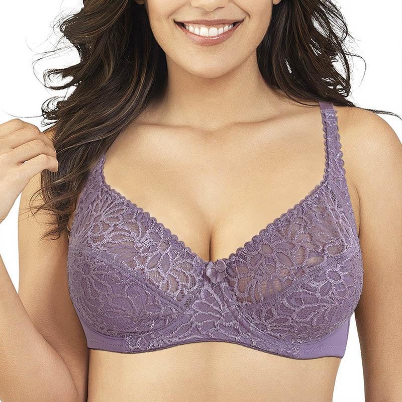 Womens Lager Bosom Perspective Lace Bras Underwired Sexy Lingerie Embroidery Floral Bralette