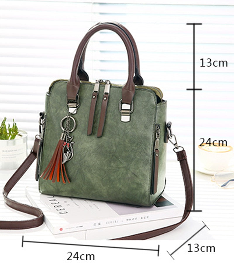 Vintage Pu Leather Ladies Handbags Crossbody Shoulder Bag