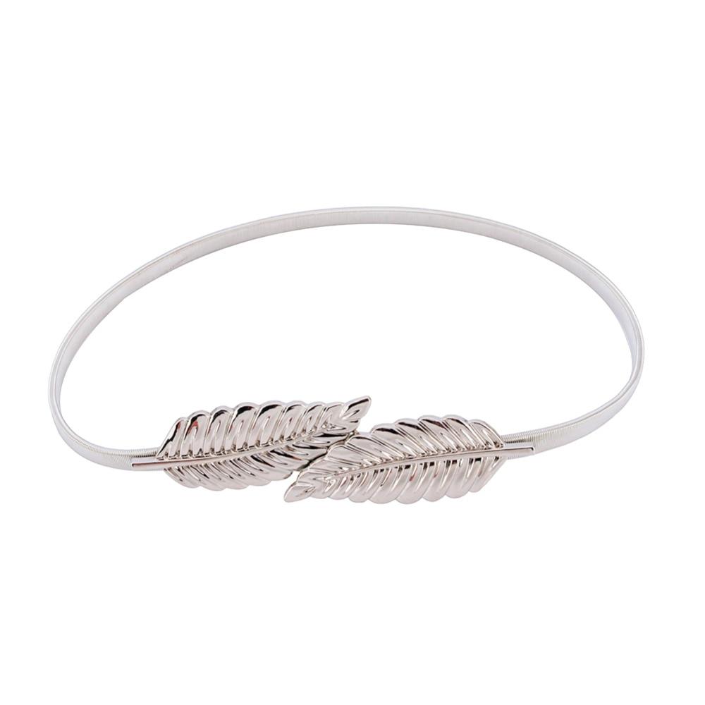 Women Metal Vintage Waist Belt Leaf Design Chain
