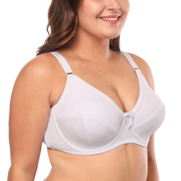 Plus Size Women Bra Full Cup Comfort Mother'S Underwear Classical Solid