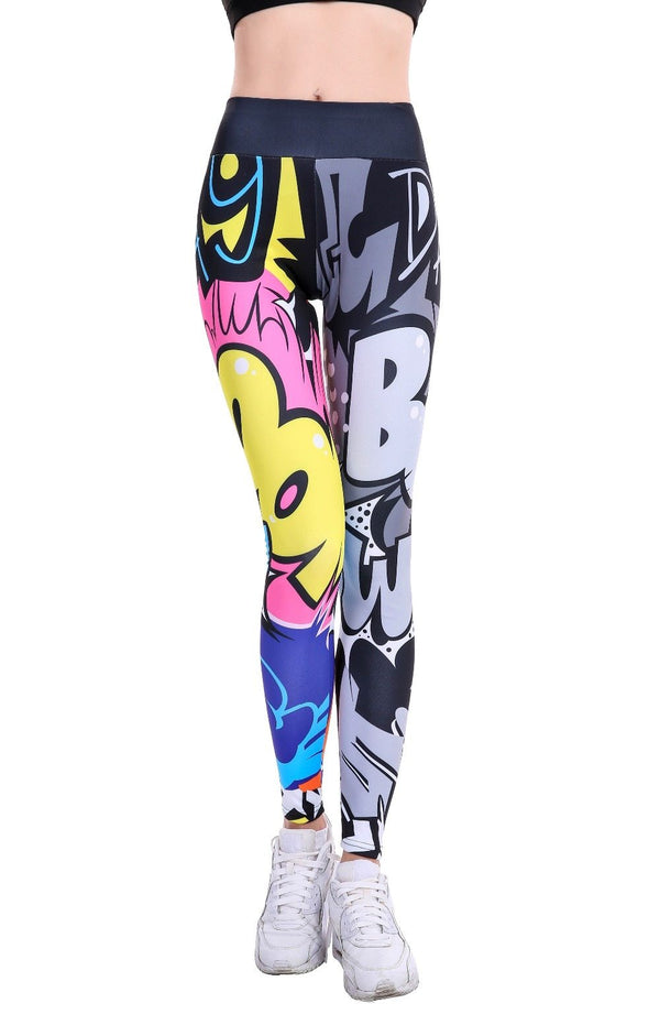 Women Digital Printing Workout Leggings High Waist Push Up