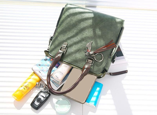 Vintage Pu Leather Ladies Handbags Crossbody Shoulder Bag