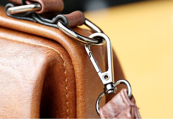 Women Handbag Leather Small Doctor Crossbody Handbag