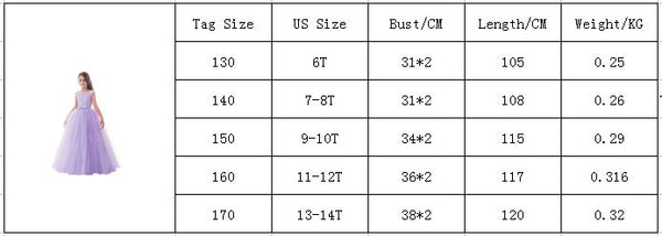 Girls' Embroidered Formal Ball Gown for Weddings & Parties