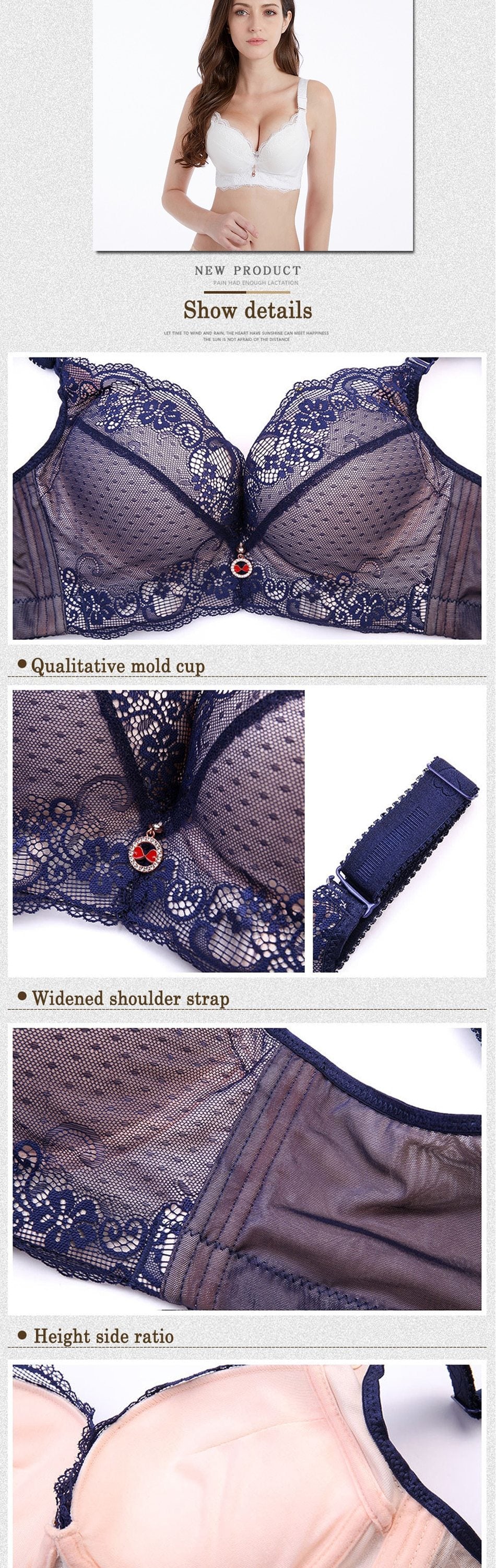 Push Up Padded Bras For Women Lace Plus Size Bra Add Two Cup Underwire Brassiere A B C Cup