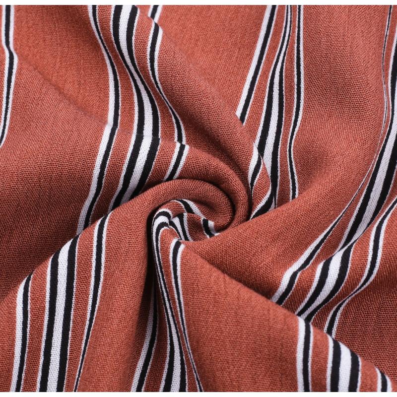 Summer Beach Split Striped Wide Leg High Waist Trousers For Women