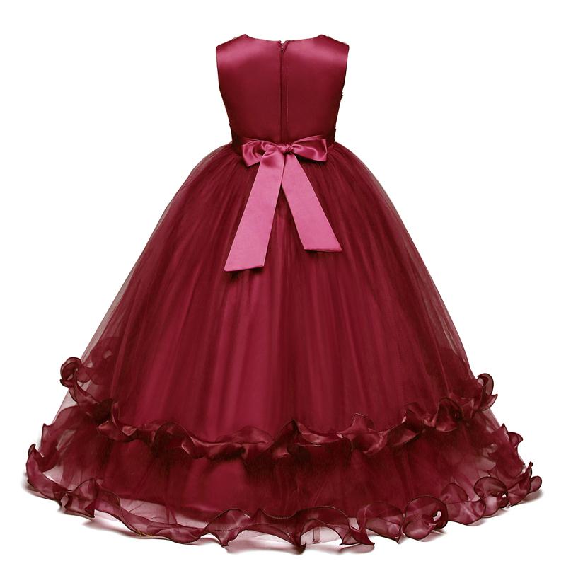 Girls' Embroidered Formal Ball Gown for Weddings & Parties