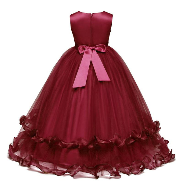 Girls' Embroidered Formal Ball Gown for Weddings & Parties