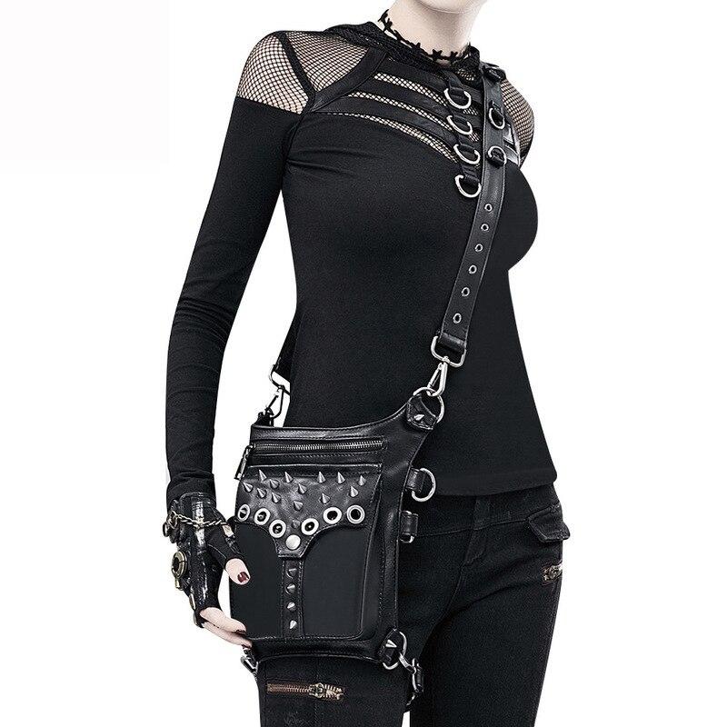 Lady Pockets Retro Waist Pack Messenger PU Leather Travel Leg Bags