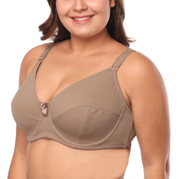 Plus Size Women Bra Full Cup Comfort Mother'S Underwear Classical Solid