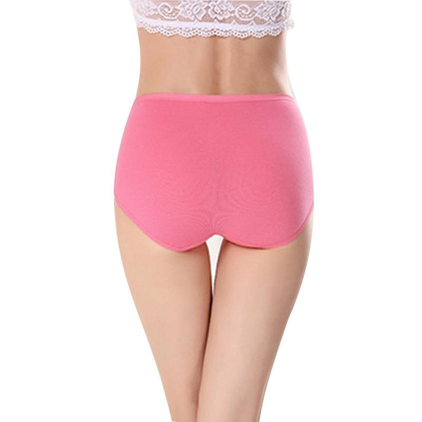 Women Comfortable Cotton High Waist Underwear Ultra-Thin Briefs