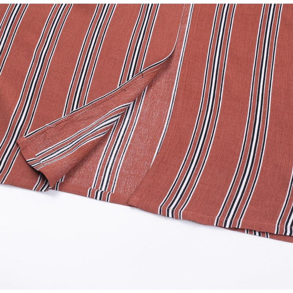 Summer Beach Split Striped Wide Leg High Waist Trousers For Women