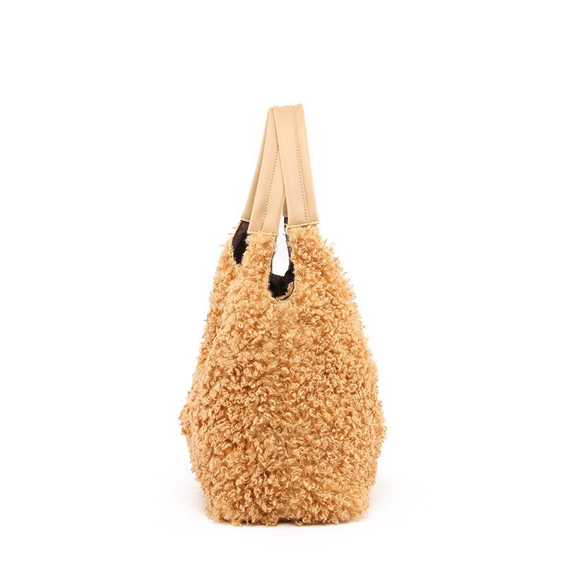 Ladies Handbag Plush Shoulder Bag Female Fashion Large Capacity Messenger Bag Girl Casual Handbag