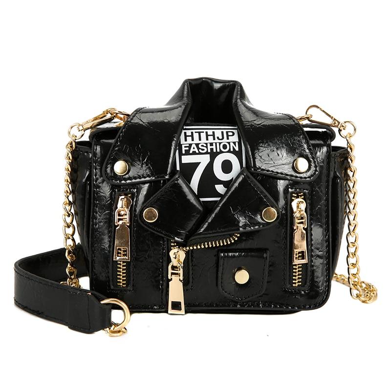 Bags For Women Fashion Leather Jacket Shape Handbags Messenger Pack