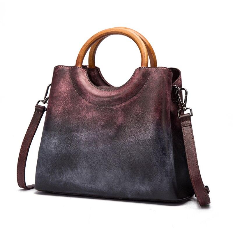 Handmade Genuine Leather Tote Messenger Bag New Leisure Women Handbags Casual Shoulder & Crossbody Bags