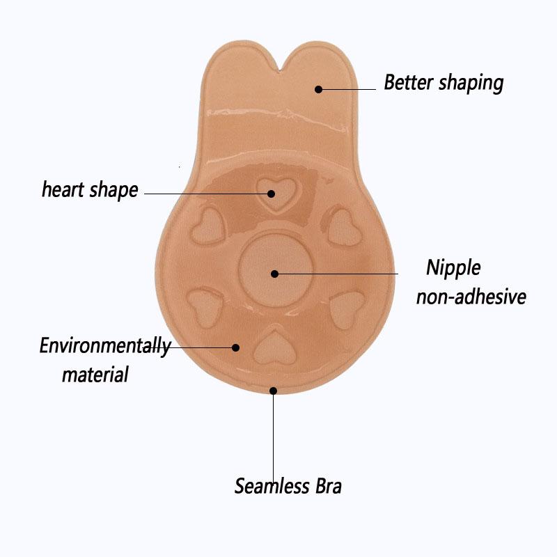 Invisible Push Up Bra Strapless Bras Dress Wedding Party Sticky Self-Adhesive Silicone Brassiere Breathable Deep U Bra Dropship - Sheseelady