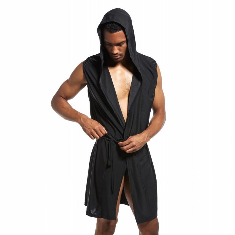 Men's Ice Silk Hooded Bathrobe Pajamas Main image