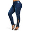 Lace Up Skinny High Waist Fit Stretched  Blue Women Pants Elegant Strap Stonewash Fashion Jeans
