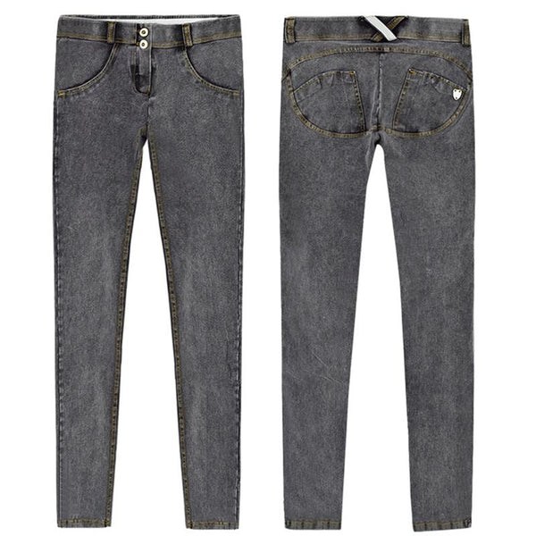 Sexy Low Waist Peach Push Up Hip Skinny Denim Jeans