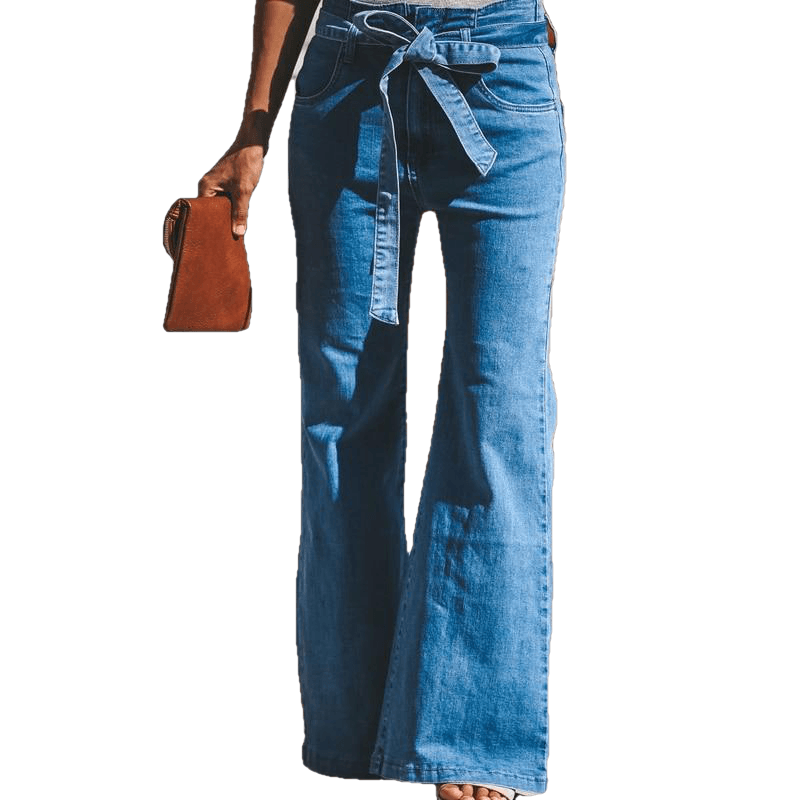 Retro Bell Bottom Stretch High Waist Wide Leg Jeans Main image