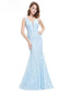 Elegant Lace V-Neck Mermaid Prom Dress for Christmas