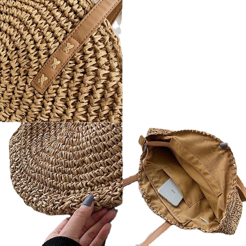 women summer beach large capacity straw woven handbag tote bag Secondary image
