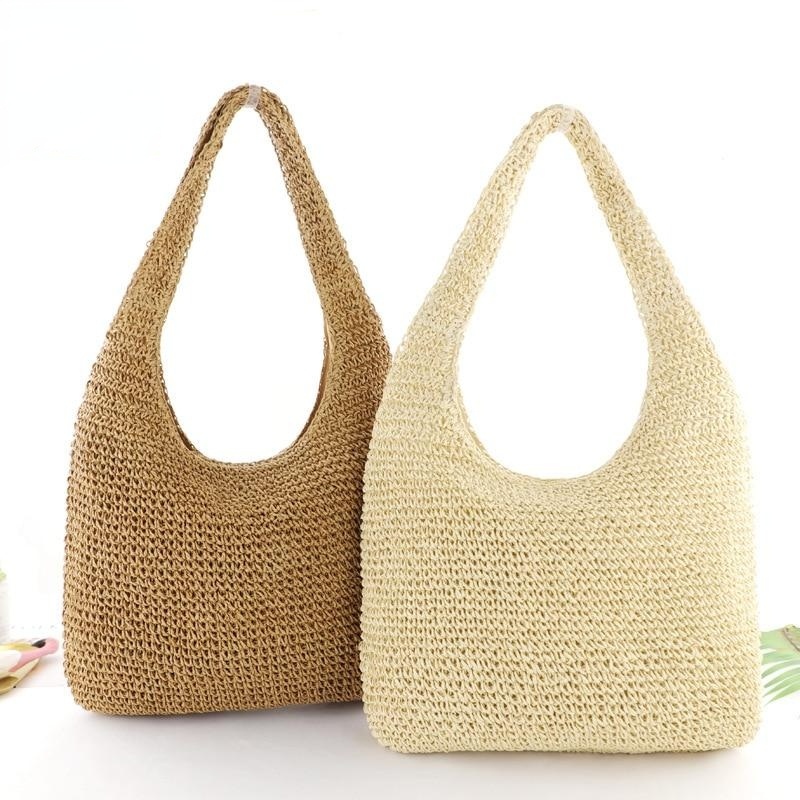 Summer Handmade Straw Beach Bag Vintage Shoulder Pack Bohemian Vacation Handbags Main image