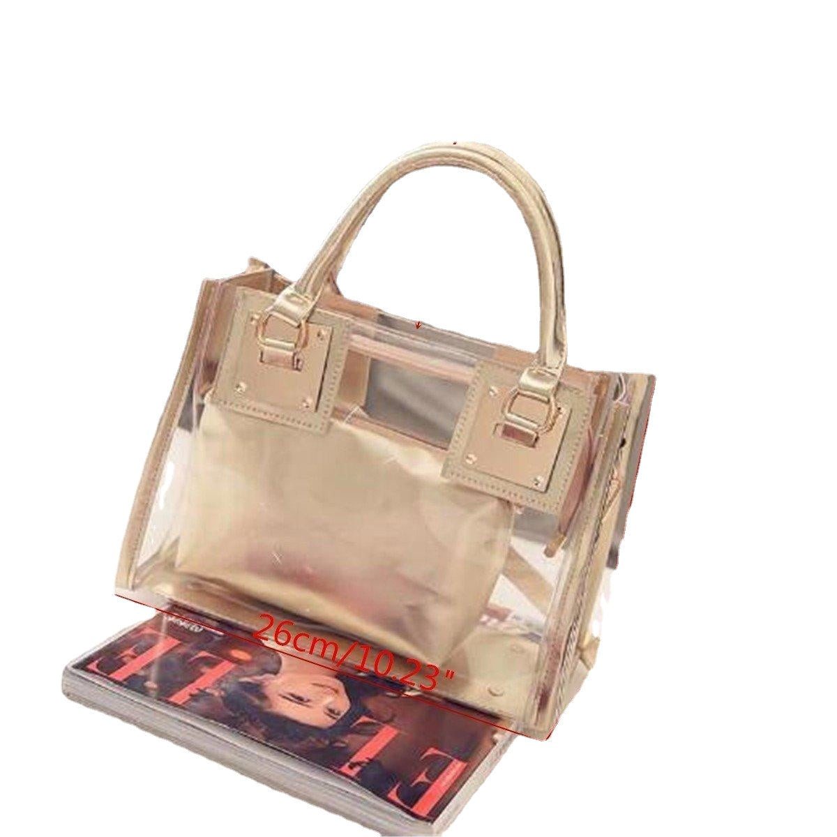 Transparent Gelly Crystal Celeb Tote Sand Beach Bag Shoulder Handbag Secondary image