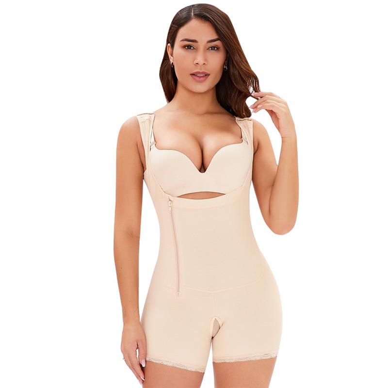 Shapewear for Women Tummy Control Shaper Zipper Hooks Open Bust Bodysuit Butt Lifter