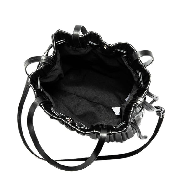 PU Leather Shoulder Bag Pleated Stripe Bucket Bag Ladies Crossbody Bag For Women Bag  Handbag