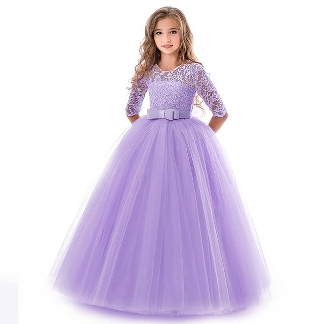 Girls' Embroidered Formal Ball Gown for Weddings & Parties