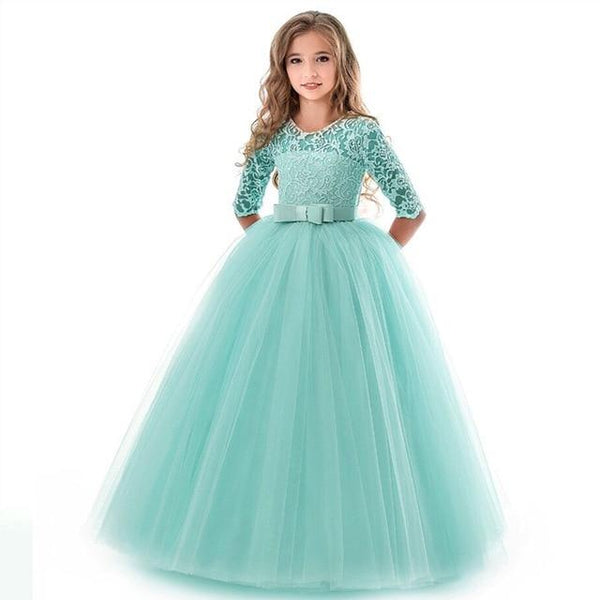 Girls' Embroidered Formal Ball Gown for Weddings & Parties