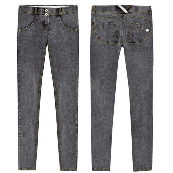 Sexy Low Waist Peach Push Up Hip Skinny Denim Jeans
