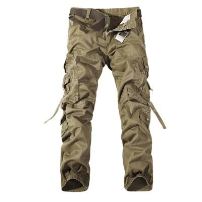 Men Cargo Pants Army Big Pockets Decoration Mens Casual Trousers Wash Male Autumn Army