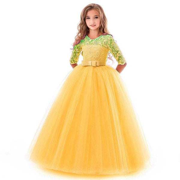 Girls' Long Evening Party Wedding Dress
